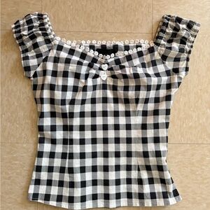 Collectif Dolores Gingham Check Top